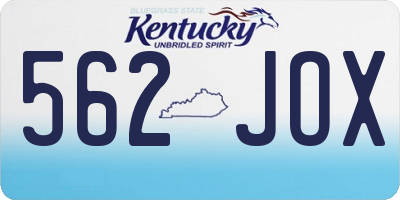 KY license plate 562JOX