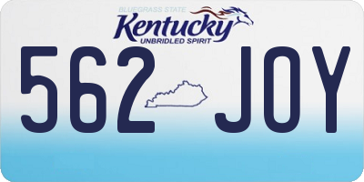 KY license plate 562JOY