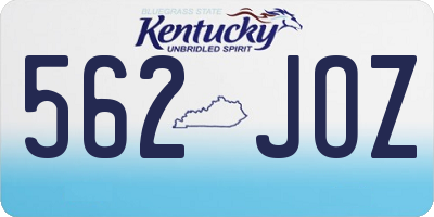 KY license plate 562JOZ