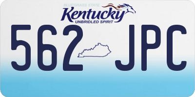 KY license plate 562JPC