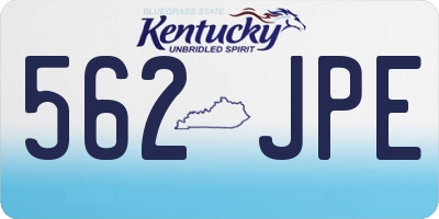 KY license plate 562JPE