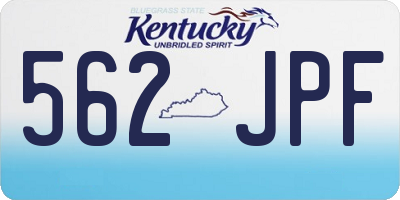 KY license plate 562JPF