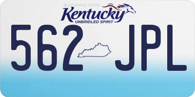 KY license plate 562JPL
