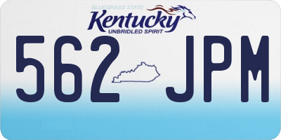 KY license plate 562JPM
