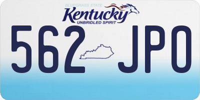 KY license plate 562JPO