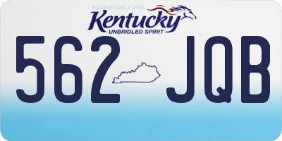 KY license plate 562JQB