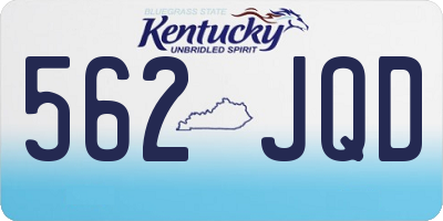 KY license plate 562JQD