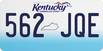 KY license plate 562JQE