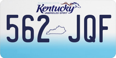 KY license plate 562JQF