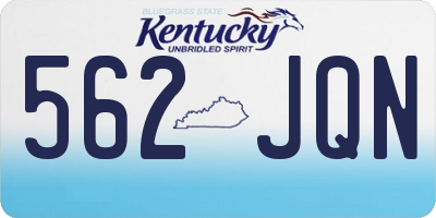 KY license plate 562JQN