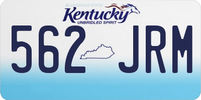 KY license plate 562JRM