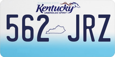 KY license plate 562JRZ