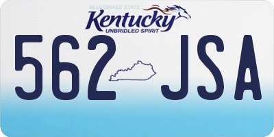 KY license plate 562JSA