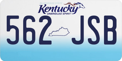 KY license plate 562JSB
