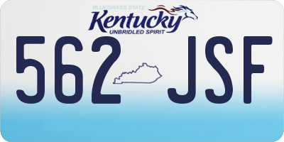 KY license plate 562JSF