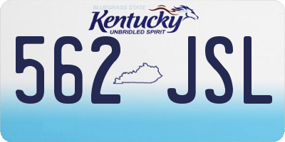 KY license plate 562JSL