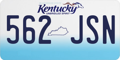 KY license plate 562JSN