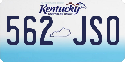 KY license plate 562JSO