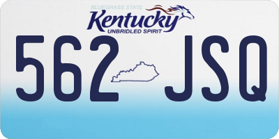 KY license plate 562JSQ