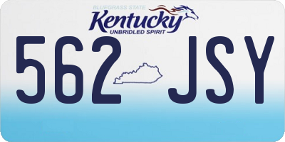 KY license plate 562JSY
