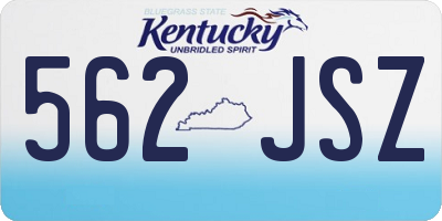 KY license plate 562JSZ