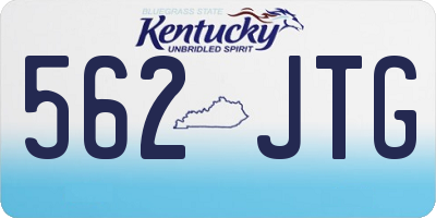 KY license plate 562JTG