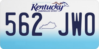 KY license plate 562JWO