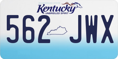 KY license plate 562JWX