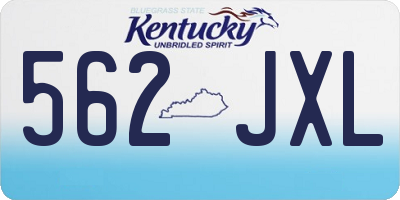 KY license plate 562JXL