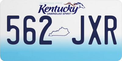 KY license plate 562JXR