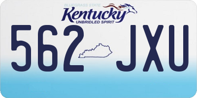 KY license plate 562JXU