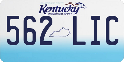KY license plate 562LIC