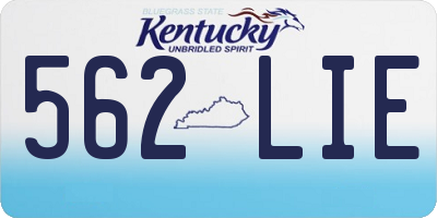 KY license plate 562LIE