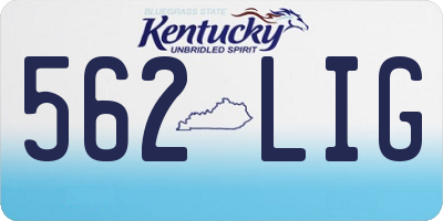 KY license plate 562LIG