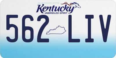 KY license plate 562LIV