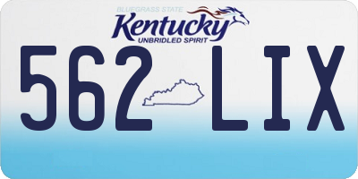 KY license plate 562LIX