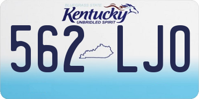 KY license plate 562LJO