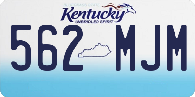 KY license plate 562MJM