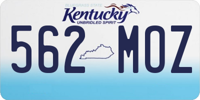KY license plate 562MOZ