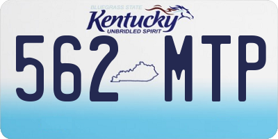 KY license plate 562MTP