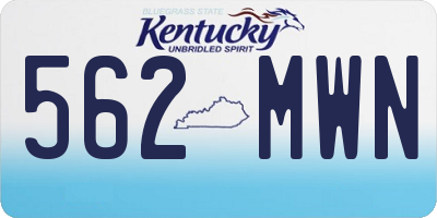 KY license plate 562MWN