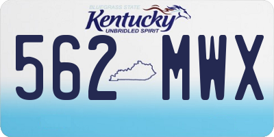 KY license plate 562MWX