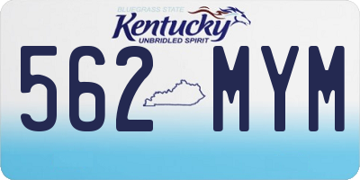 KY license plate 562MYM