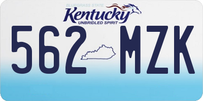 KY license plate 562MZK
