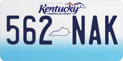 KY license plate 562NAK