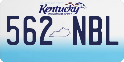 KY license plate 562NBL