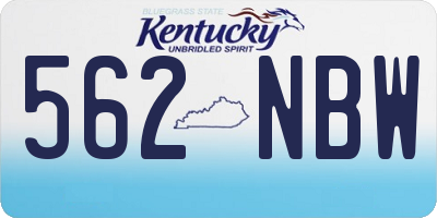 KY license plate 562NBW