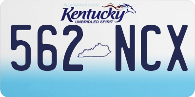 KY license plate 562NCX