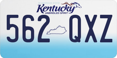 KY license plate 562QXZ