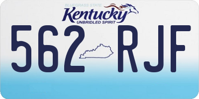 KY license plate 562RJF